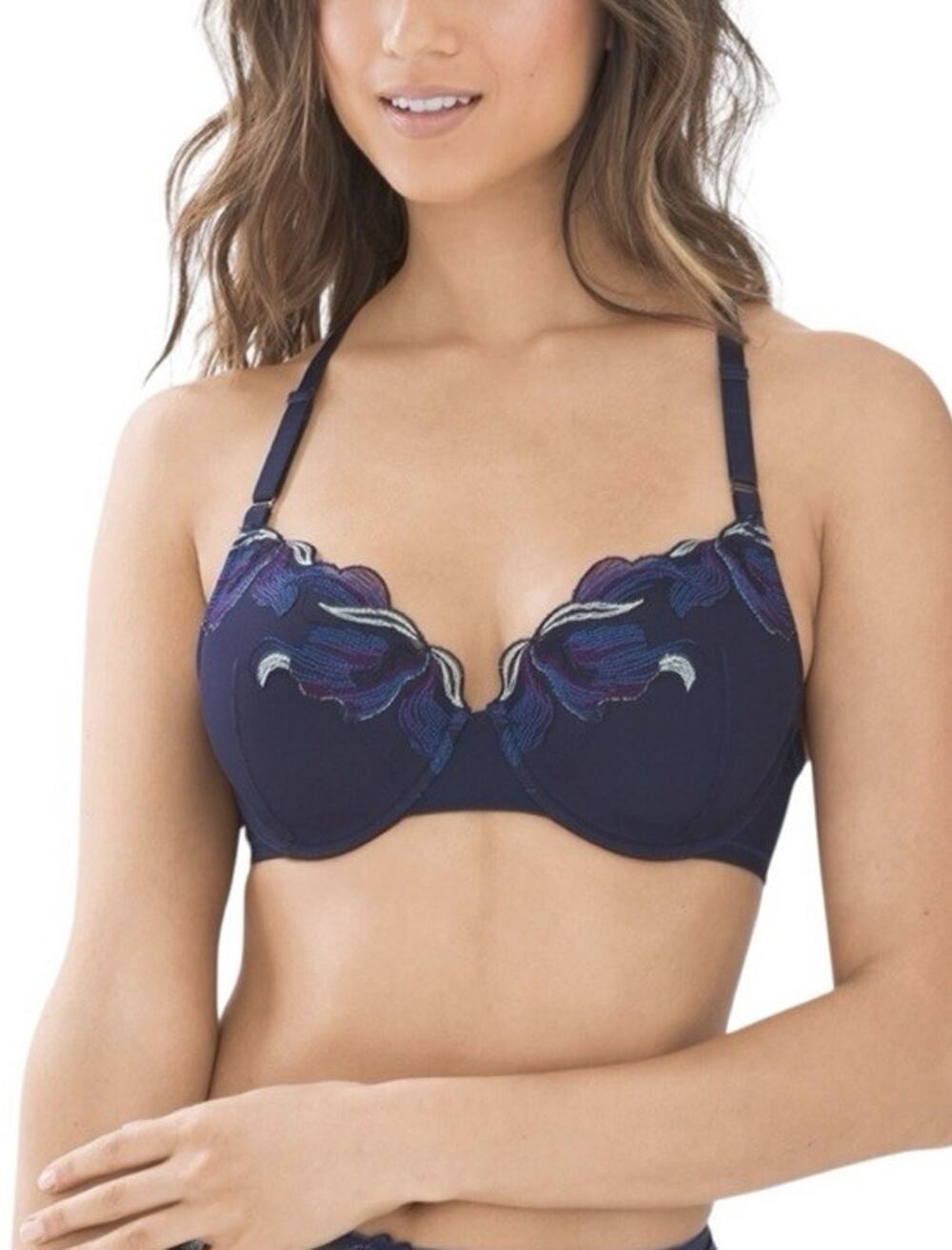 SOMA 36DD Sweet Dreams Blue Lace Full Coverage Bra Sexy Romantic Embroidered
